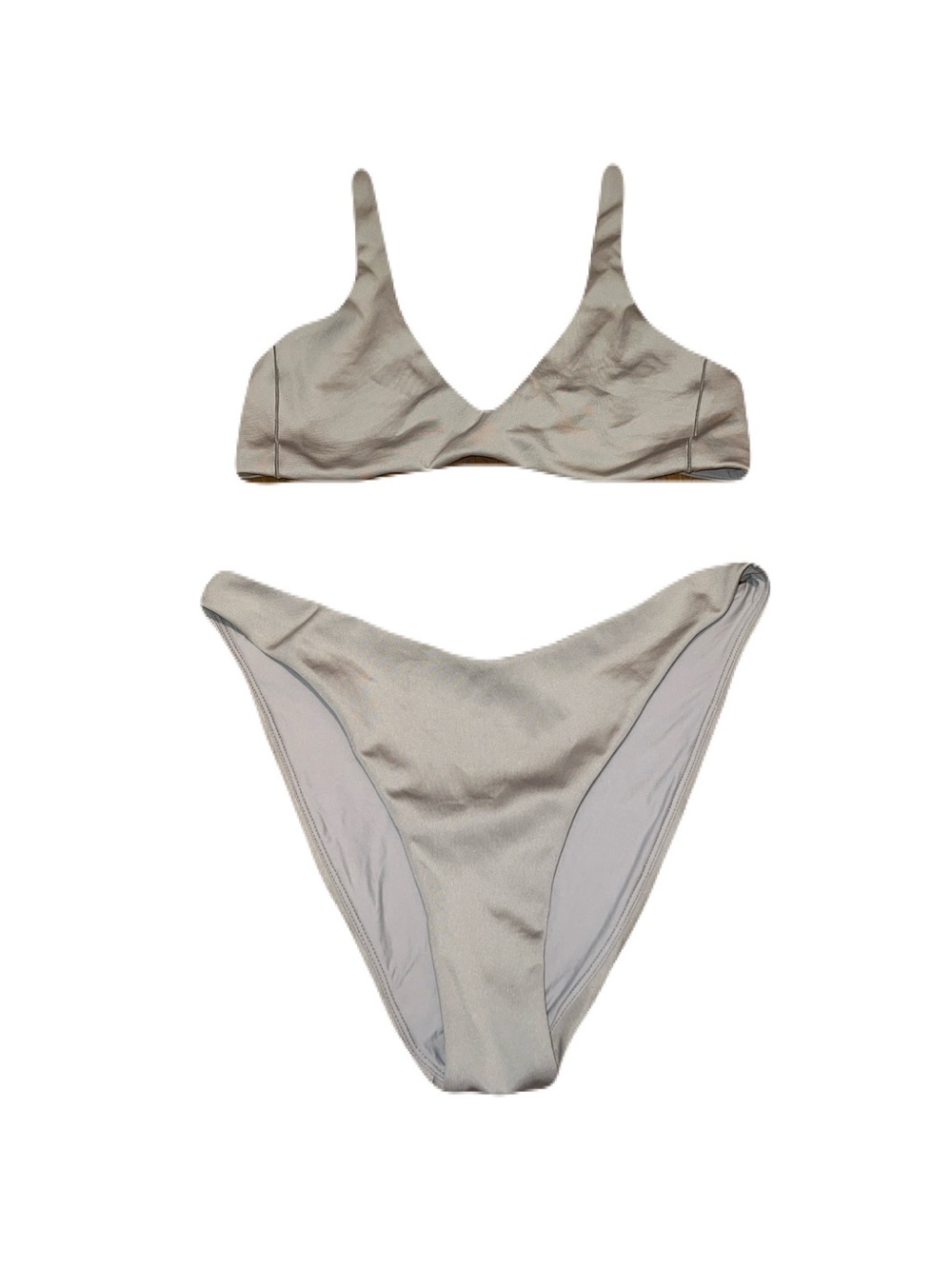 Left On Friday Beige Ribbed Bikini Set